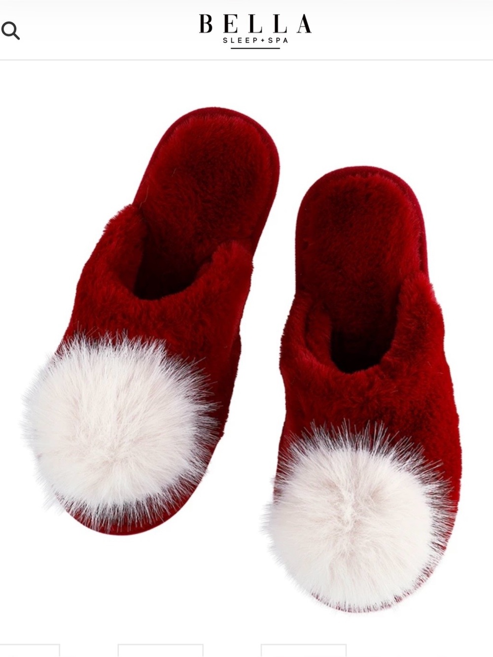 NWT Bella sleep spa Pom Pom burgundy slippers 
Wm sz M (7)